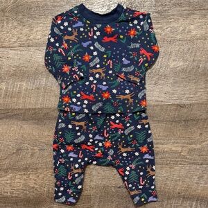 Hanna Andersson 100% Cotton Coord Set in “Winter Wonderland on Navy”